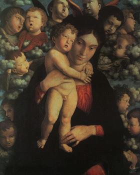 安德烈亞 曼特尼亞 Madonna and Child with Cherubs 安德烈亞 曼特尼亞 Madonna and Child with Cherubs